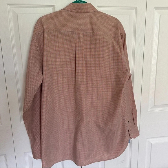 Tommy Hilfiger Long Sleeve Collared Orange and Blue Plaid Shirt Size Large - Picture 3 of 9